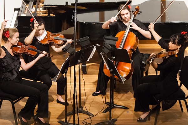 DMF student quartet performing