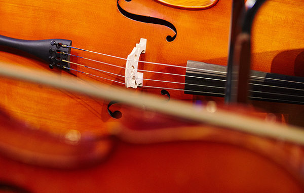 cello laying on its side