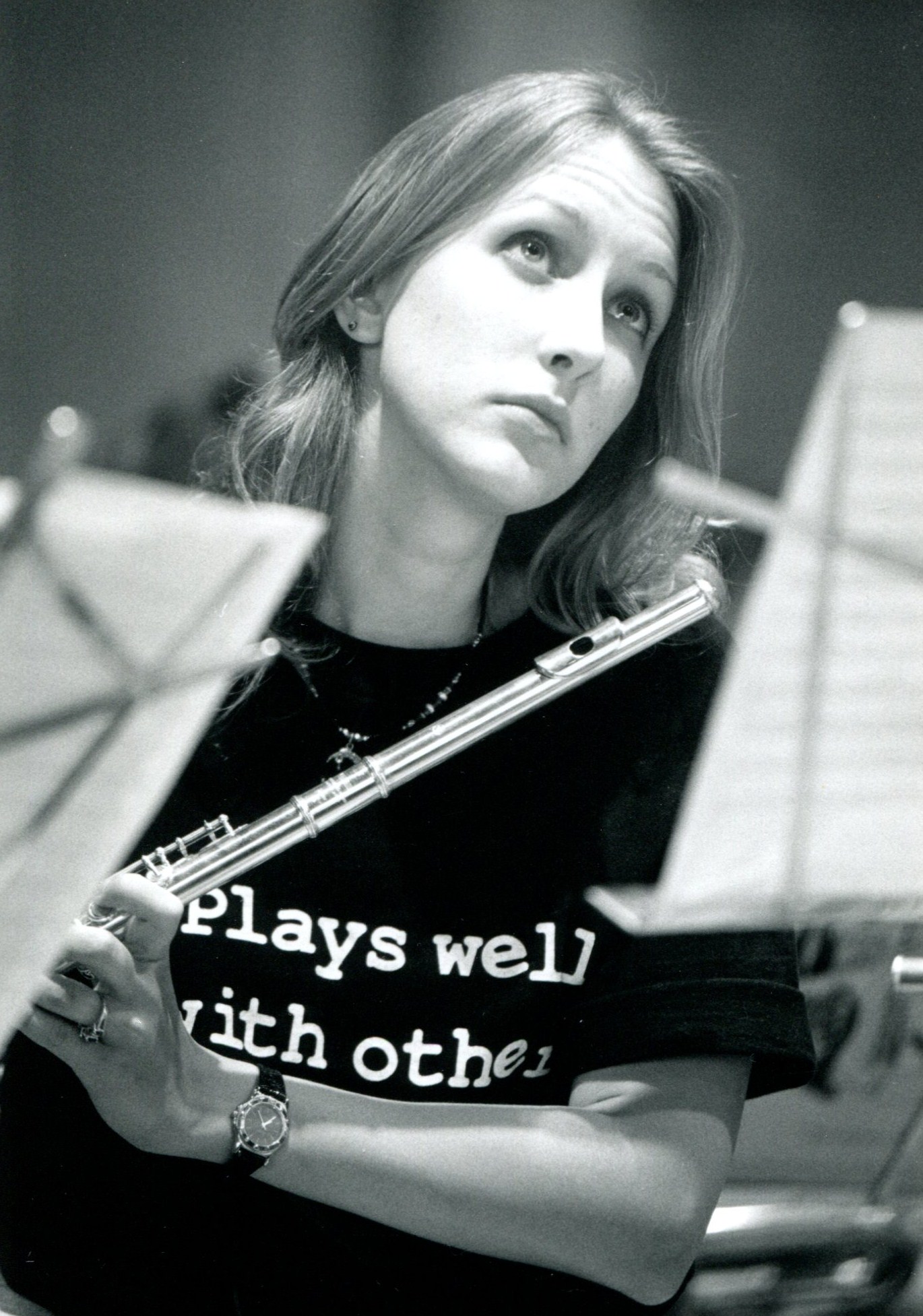 Vintage SSC photo of teen flute student.