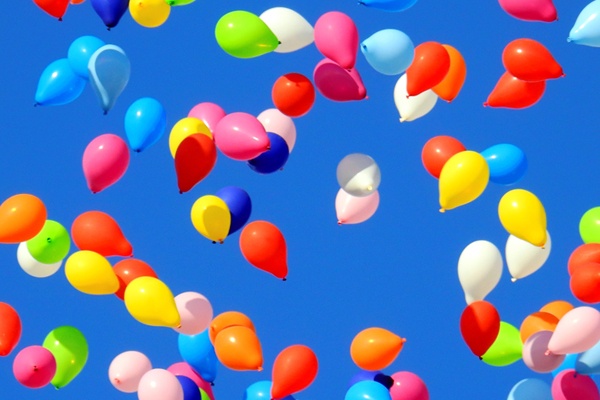 Balloons floating in the sky