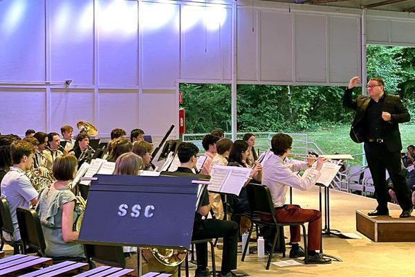 student wind ensemble performing